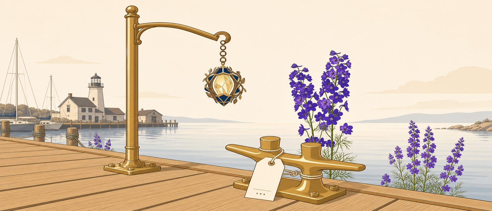 LarkspurHarbor botanical harbor scene